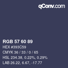 Color code: RGB 57 60 89 | qconv.com