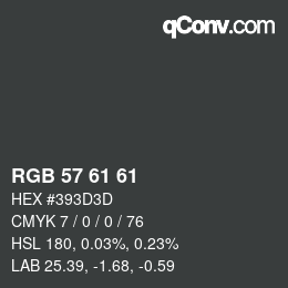 Color code: RGB 57 61 61 | qconv.com