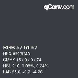カラーコード: RGB 57 61 67 | qconv.com