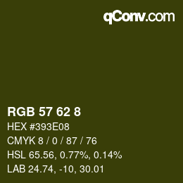 Color code: RGB 57 62 8 | qconv.com