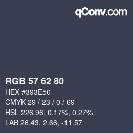 Farbcode: RGB 57 62 80 | qconv.com