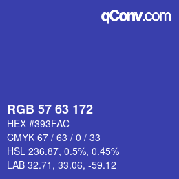 Farbcode: RGB 57 63 172 | qconv.com