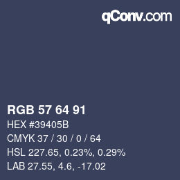 カラーコード: RGB 57 64 91 | qconv.com