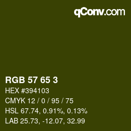 カラーコード: RGB 57 65 3 | qconv.com