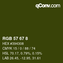 Color code: RGB 57 67 8 | qconv.com