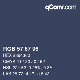 Color code: RGB 57 67 96 | qconv.com