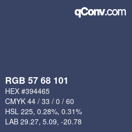 Color code: RGB 57 68 101 | qconv.com