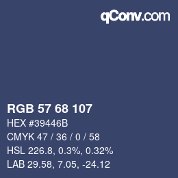 Color code: RGB 57 68 107 | qconv.com