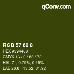 Color code: RGB 57 68 8 | qconv.com