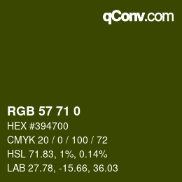 カラーコード: RGB 57 71 0 | qconv.com