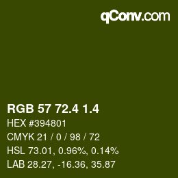 カラーコード: RGB 57 72.4 1.4 | qconv.com