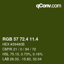 カラーコード: RGB 57 72.4 11.4 | qconv.com