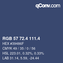 カラーコード: RGB 57 72.4 111.4 | qconv.com