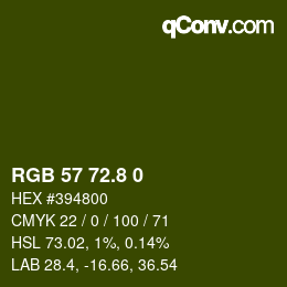 カラーコード: RGB 57 72.8 0 | qconv.com