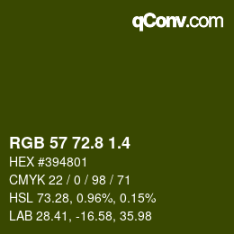 カラーコード: RGB 57 72.8 1.4 | qconv.com