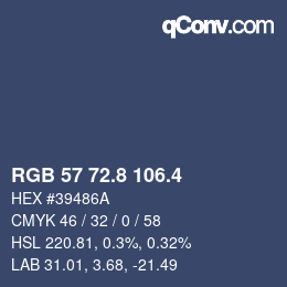 カラーコード: RGB 57 72.8 106.4 | qconv.com