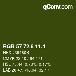 カラーコード: RGB 57 72.8 11.4 | qconv.com