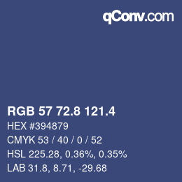 カラーコード: RGB 57 72.8 121.4 | qconv.com