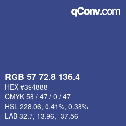 カラーコード: RGB 57 72.8 136.4 | qconv.com