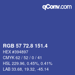カラーコード: RGB 57 72.8 151.4 | qconv.com