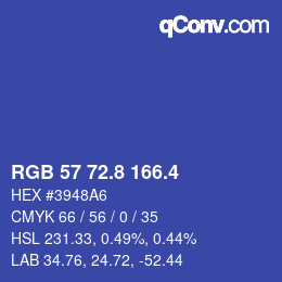 カラーコード: RGB 57 72.8 166.4 | qconv.com