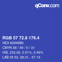 カラーコード: RGB 57 72.8 176.4 | qconv.com