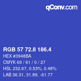 カラーコード: RGB 57 72.8 186.4 | qconv.com