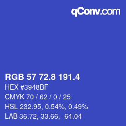 カラーコード: RGB 57 72.8 191.4 | qconv.com