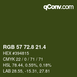 カラーコード: RGB 57 72.8 21.4 | qconv.com
