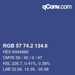 カラーコード: RGB 57 74.2 134.6 | qconv.com