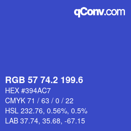 カラーコード: RGB 57 74.2 199.6 | qconv.com