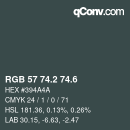 カラーコード: RGB 57 74.2 74.6 | qconv.com