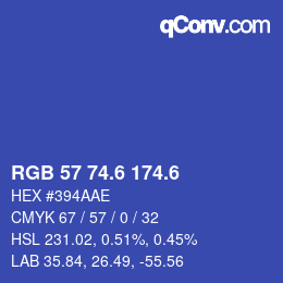 カラーコード: RGB 57 74.6 174.6 | qconv.com
