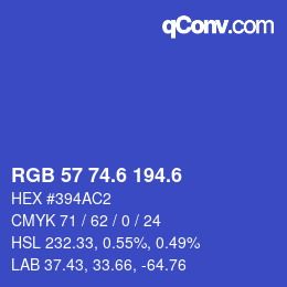 カラーコード: RGB 57 74.6 194.6 | qconv.com