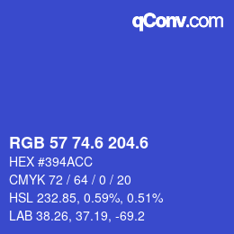 カラーコード: RGB 57 74.6 204.6 | qconv.com