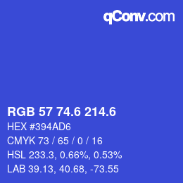 カラーコード: RGB 57 74.6 214.6 | qconv.com