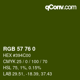 颜色代码: RGB 57 76 0 | qconv.com