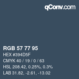Color code: RGB 57 77 95 | qconv.com