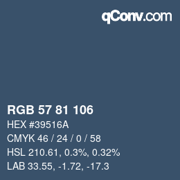 カラーコード: RGB 57 81 106 | qconv.com