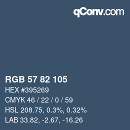 Color code: RGB 57 82 105 | qconv.com
