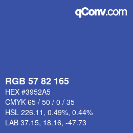 Color code: RGB 57 82 165 | qconv.com
