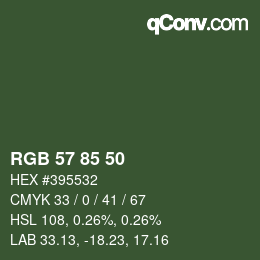 Farbcode: RGB 57 85 50 | qconv.com