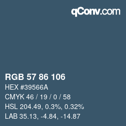 カラーコード: RGB 57 86 106 | qconv.com