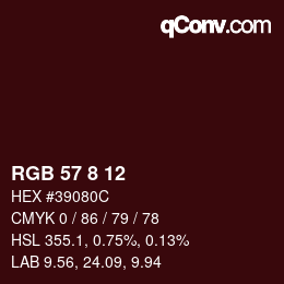 Color code: RGB 57 8 12 | qconv.com