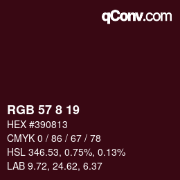 Color code: RGB 57 8 19 | qconv.com