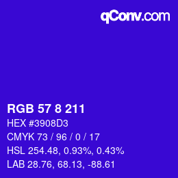 カラーコード: RGB 57 8 211 | qconv.com