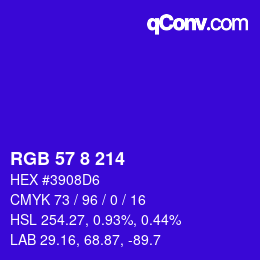 カラーコード: RGB 57 8 214 | qconv.com