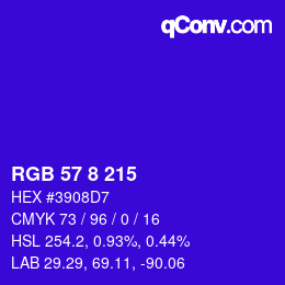 カラーコード: RGB 57 8 215 | qconv.com