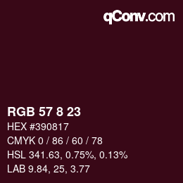 カラーコード: RGB 57 8 23 | qconv.com