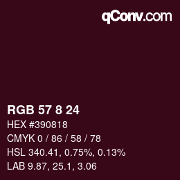 Color code: RGB 57 8 24 | qconv.com
